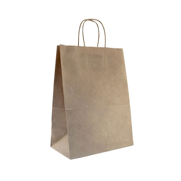 Пакет бумажный крафт бурый с крученой ручкой 260х150х350   мм.200 шт/уп