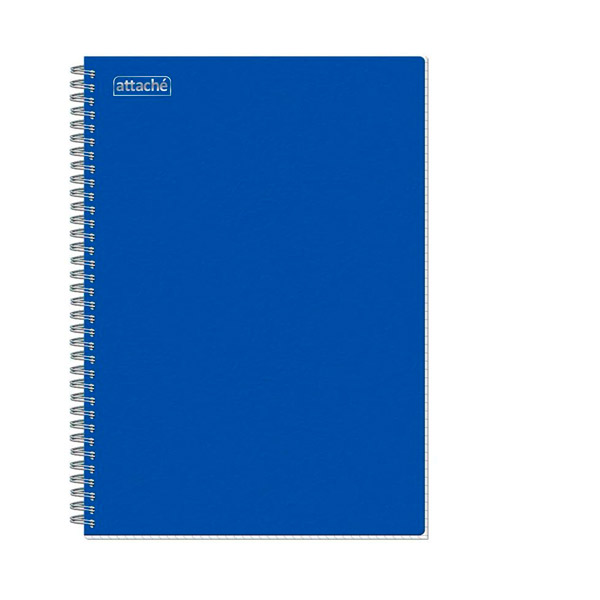 Тетрадь А4 крепление спираль,  96л, клетка, Attache, обложка пластик, цвет синий, Россия