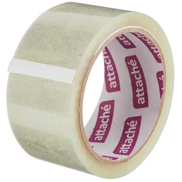 Клейкая лента упаковочная 48 мм* 45 м, плотность 40 мкм, комплект 6 шт., цвет прозрачный, Attache, Россия