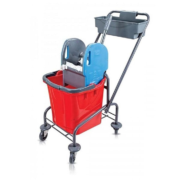 Тележка уборочная одноведерная, A-VM, в комплекте: ведро,контейнер,трансп. Ручка, вертик. Отжим, платформа на колесах, Турция