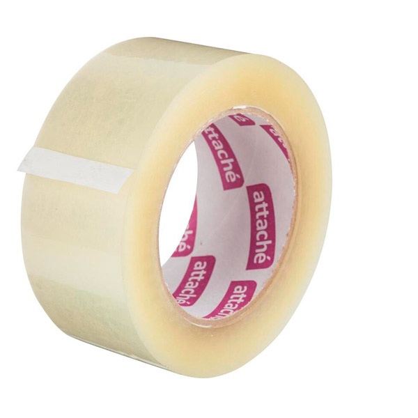 Клейкая лента упаковочная 48 мм*132 м, плотность 45 мкм, цвет прозрачный, морозостойкая, Attache, Россия