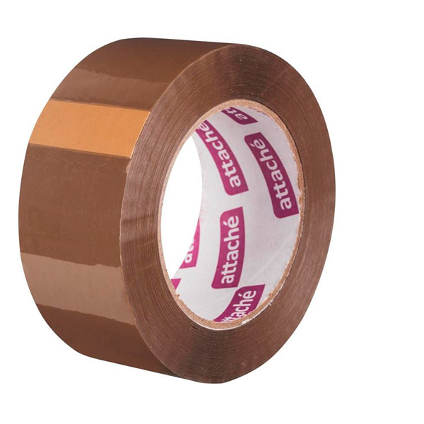Клейкая лента упаковочная 48 мм*132 м, плотность 45 мкм, цвет коричневый, Attache, Россия