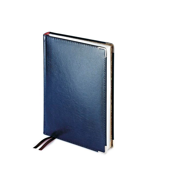 Ежедневник полудатированный A5, синий, Bruno Visconti, "Imperium", фактура натуральная кожа, цветной обрез, 208 листов, Ливан
