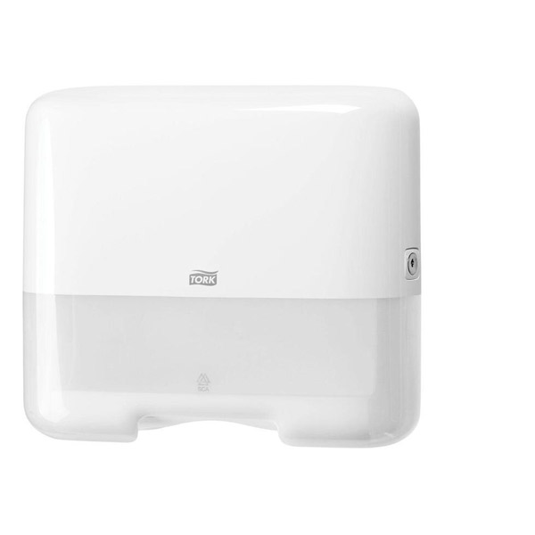 Диспенсер для листовых полотенец, Tork, "Mini Singlefold", H3, 553100, пластик, белый, Германия