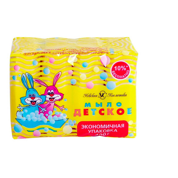 Мыло детское 400 г, в упаковке 4 шт., Невская косметика, аром. нейтральная, Россия