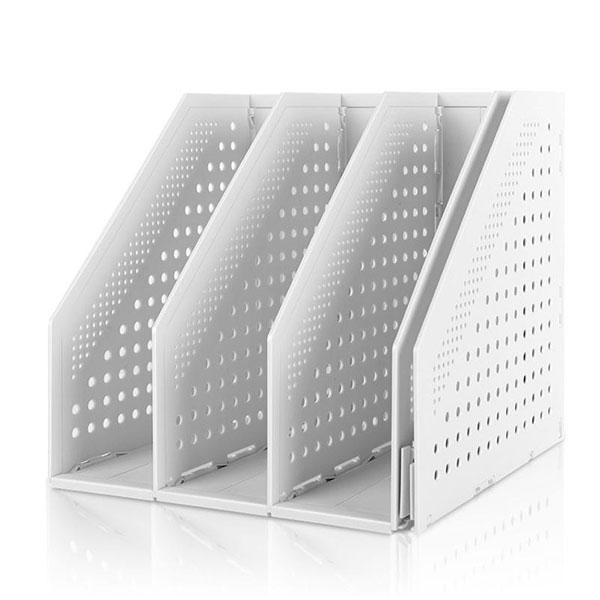 Накопитель вертикальный Deli, пластик, 332 мм, отделений 4, раздвижной, цвет серый, Китай