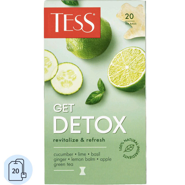 Чай TESS Get Detox, 20шт, зеленый с добавками, по 1,5г