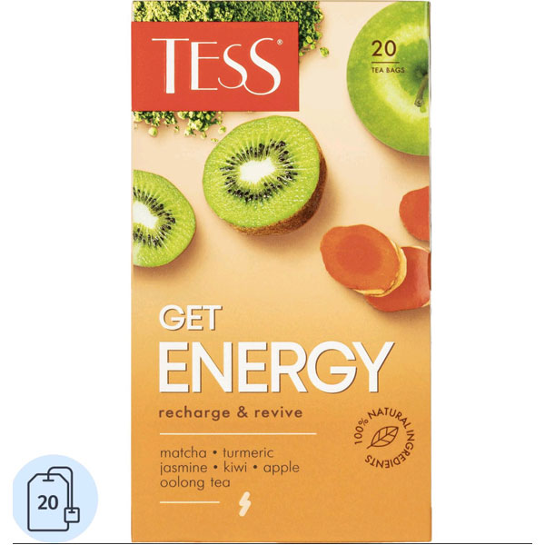 Чай TESS Get Energy, 20шт, улун с добавками, по 1,5г