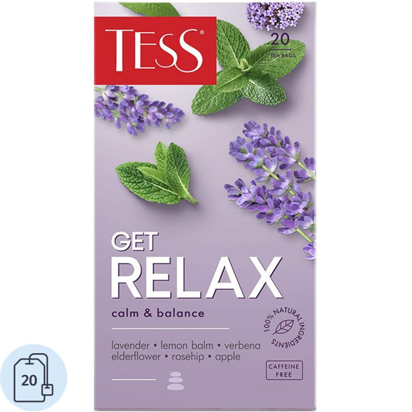 Чай TESS Get Relax, 20шт, чайный напиток с добавками, по 1,5г