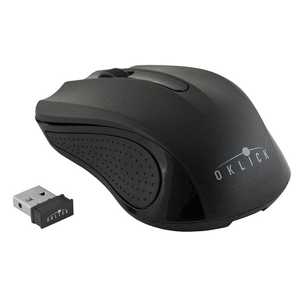 Мышь компьютерная беспроводная, оптическая, Oklick, 485MW, usb, 3 кнопки, цвет черный