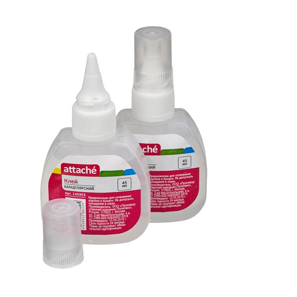 Клей канцелярский 45 мл, Attache, дозатор
