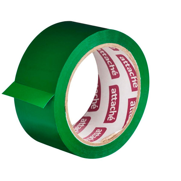 Клейкая лента упаковочная 48 мм*66 м, плотность 45 мкм, цвет зеленый, Attache, Россия