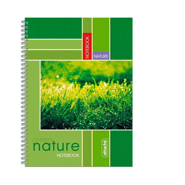 Тетрадь А4 крепление спираль, 120л, клетка, Attache, обложка мелованный картон, цвет рисунок, Россия