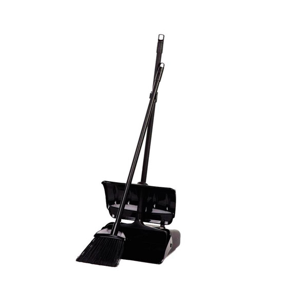 Комплект для уборки щетка-сметка+совок с крышкой-ловушкой, ЭкоКоллекция, ручка  75 см, пластик, Россия