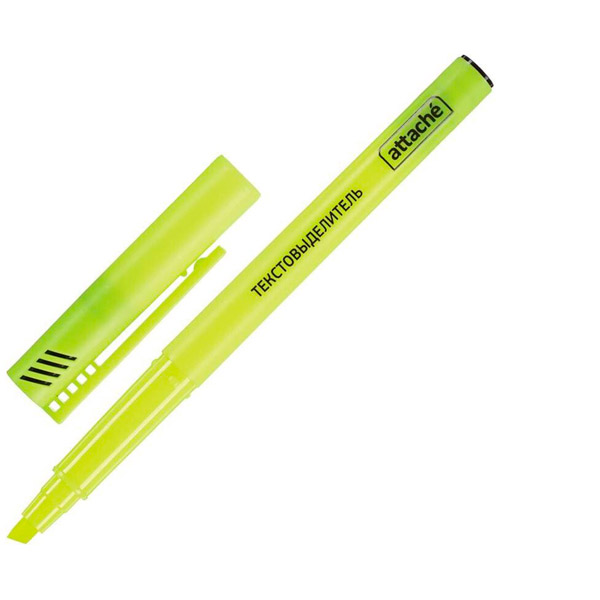 Текстовыделитель Attache, толщина линии письма 3 мм, цвет чернил желтый, Китай