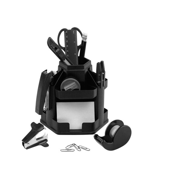 Набор настольный Attache, JC805, 17 предметов, вращающийся, цвет черный, Китай