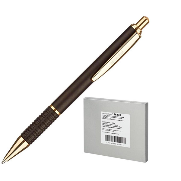 Ручка шариковая автоматическая Attache, цвет чернил синий, толщина линии письма 0,7 мм, черный, Индия