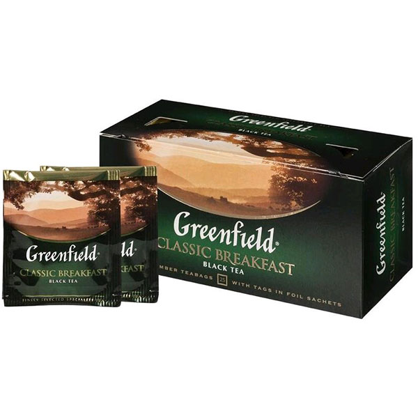 Чай GREENFIELD Classic Breakfast,  25пак, черный с/я, в конвертах, 0354-10