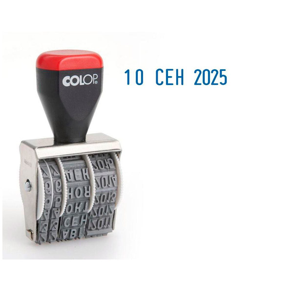 Датер-мини Colop, 05000, месяц буквами, размер шрифта 5 мм, 1 строка, оттиск синий, Австрия