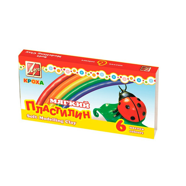Пластилин 6 цв. Луч, Луч, "Кроха", в комплекте: стек, 12С 863-08, Россия, Россия