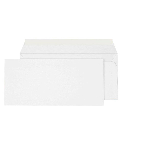 Конверт E65, 1000 шт., 110*220 мм, стрип, цвет белый, без окна, Ecopost, Россия