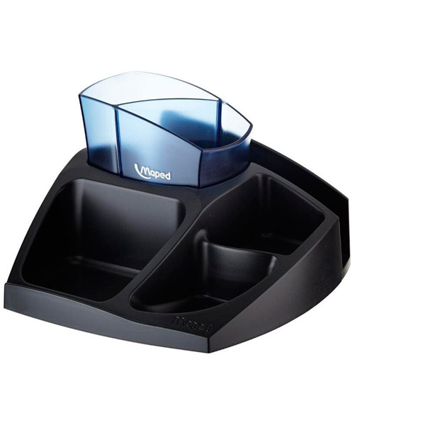 Подставка для канцелярских мелочей Maped, отделений  6, пластик, цвет синий/черный, 575400, Китай