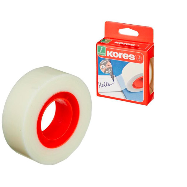 Клейкая лента 19мм*33м, односторонняя матовая, невидимая, Kores, "Invisible", в упаковке  1 шт., Китай