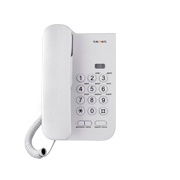 Телефон проводной teXet, "TX-212", светло-серый, Китай