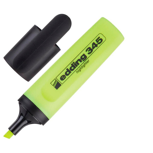 Текстовыделитель Edding, E-345, толщина линии письма 1-5 мм, цвет чернил желтый, Германия