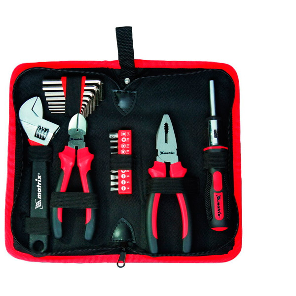 Набор инструментов слесарно-монтажный, Matrix, в наборе 22 предмета, пенал, Китай