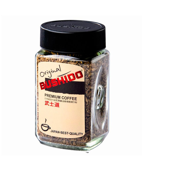 Кофе растворимый, Bushido, "Original", вес  100 г, сублимированный, упаковка стеклянная банка, Швейцария