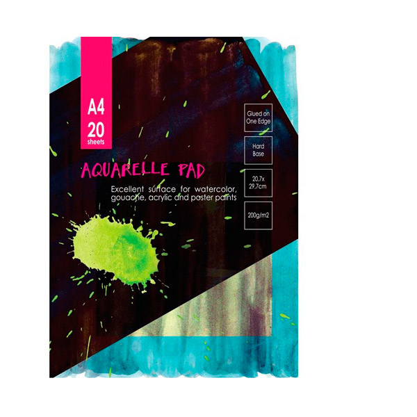 Альбом для акварели, A4, 20 листов, Kroyter, плотность 200 г/кв.м, Россия