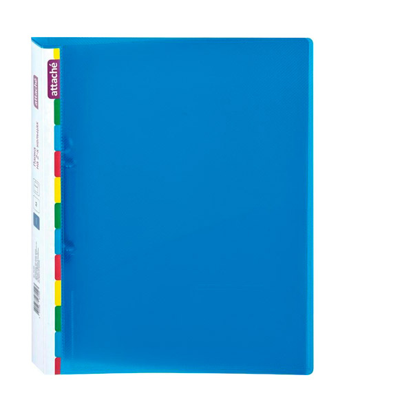 Папка 2 кольца A4, ширина корешка 25 мм, цвет синий, Attache, "Диагональ", Россия