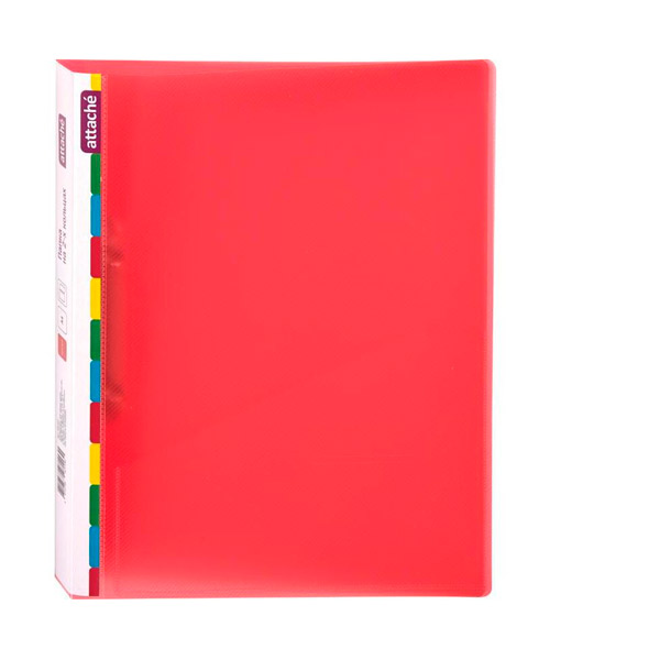 Папка 2 кольца A4, ширина корешка 25 мм, цвет красный, Attache, "Диагональ", Россия