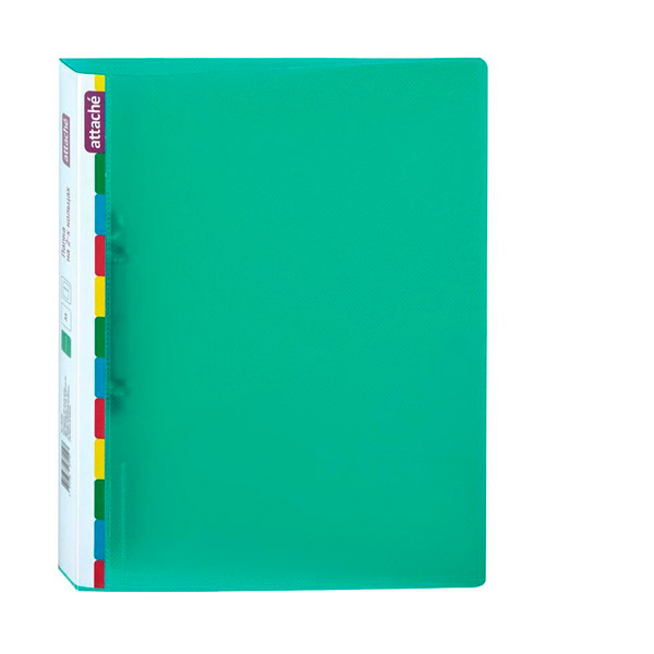 Папка 2 кольца A4, ширина корешка 25 мм, цвет зеленый, Attache, "Диагональ", Россия