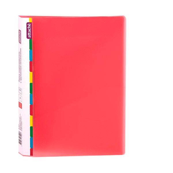 Папка с пружинным скоросшивателем, плотность 600 мкм, Attache, "Diagonal", цвет красный, Россия