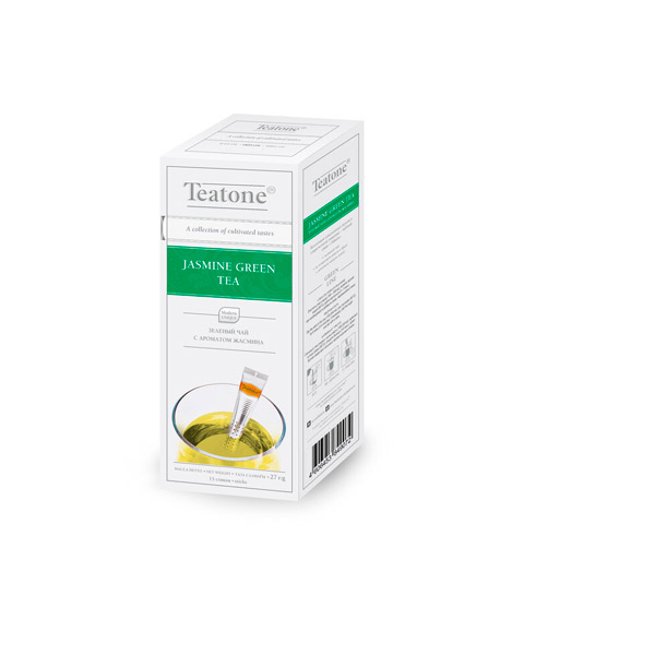 Чай пакетированный Teatone, "Jasmine", зеленый, с жасмином,  15 стиков по 1,8 г, Россия