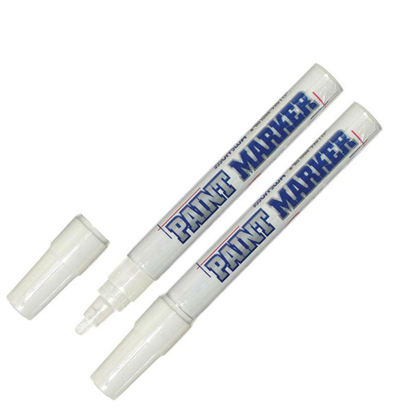 Маркер краска лаковый (paint marker), профессиональный, MunHwa, "Slim", SPM-05, цвет чернил белый, толщина линии письма 2 мм, круглый, Южная Корея