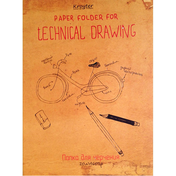 Папка д/черчения А4, 20л, блок 160гр,ГОЗНАК,обл.тисн.фольгой,Винтаж