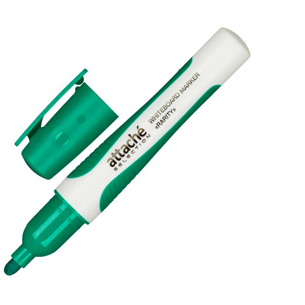 Маркер для белых досок овальный, толщина линии письма 2-3 мм, Attache, Selection Rarity, цвет чернил зеленый, Китай
