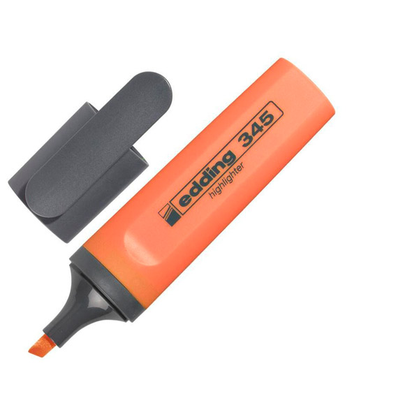 Текстовыделитель Edding, E-345, толщина линии письма 1-5 мм, цвет чернил оранжевый, Германия