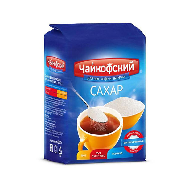 Сахар песок, белый, вес 900 г, Чайкофский