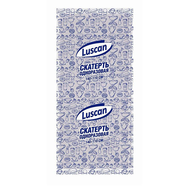 Скатерть одноразовая спанбонд, Luscan, 1-сл, 110*140 см, цвет белый, Россия