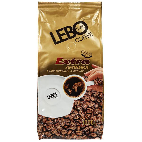 Кофе в зернах Lebo, "Extra", вес 1000 г, 100% Арабика, Россия