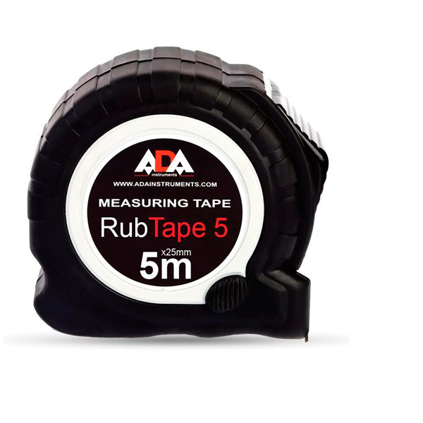 Рулетка ручная 5 м, ADA, "RubTape", обрезиненный корпус, Китай