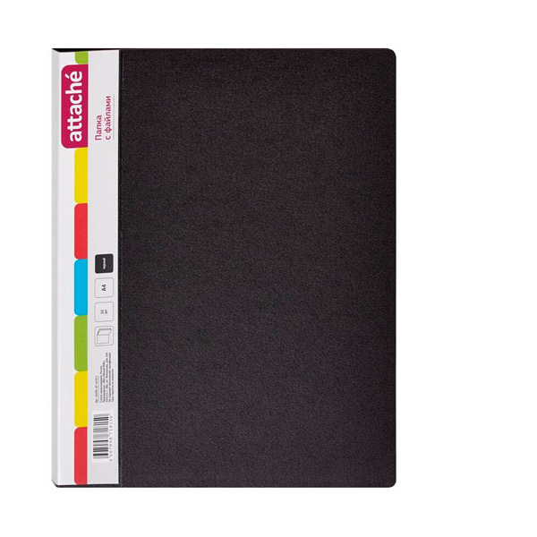 Демо-папка A4, страниц 10, Attache, цвет черный, Россия