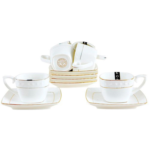 Набор кофейный, на 6 персон, Korall, "Снежная королева", цвет белый, 90 мл