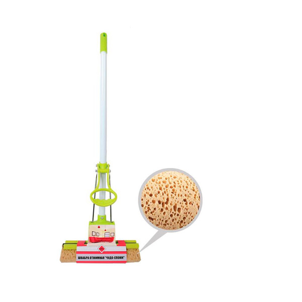 Швабра с роликовым отжимом, Home Queen, пенополиуретан, ширина 27 см, Китай