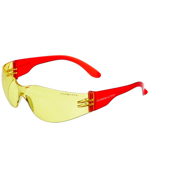 Очки защитные открытые, универсальные, РОСОМЗ, "О15 Hammer Active contrast", желтые, Россия