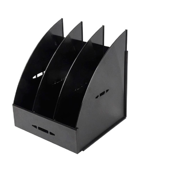 Накопитель вертикальный Attache, пластик, 235 мм, отделений 3, цвет черный, Беларусь